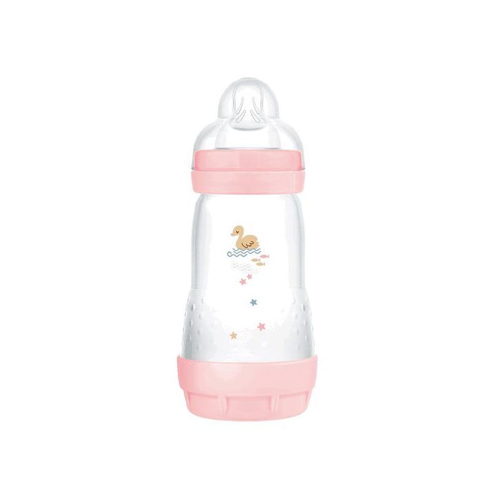 Buteliukas kūdikiams nuo dieglių 320 ml rožinis MAM
