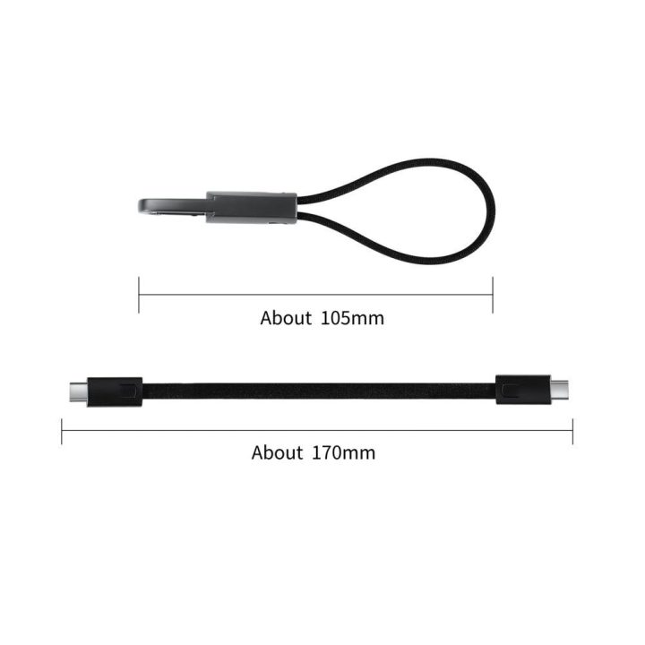 USB-C laidas su raktų pakabuku 60 W pilkas
