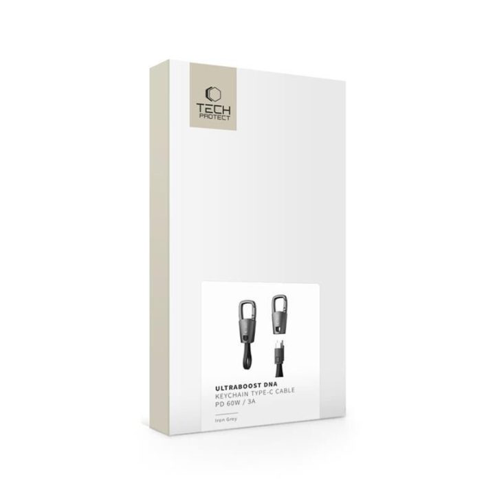 USB-C laidas su raktų pakabuku 60 W pilkas