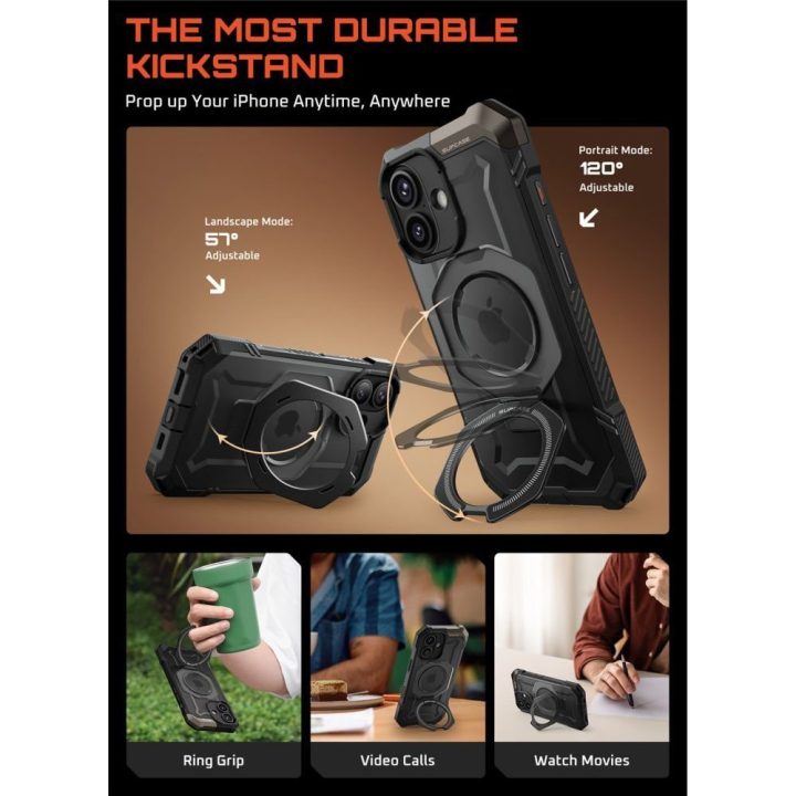 Telefono dėklas iPhone 17 juodas MagSafe Supcase