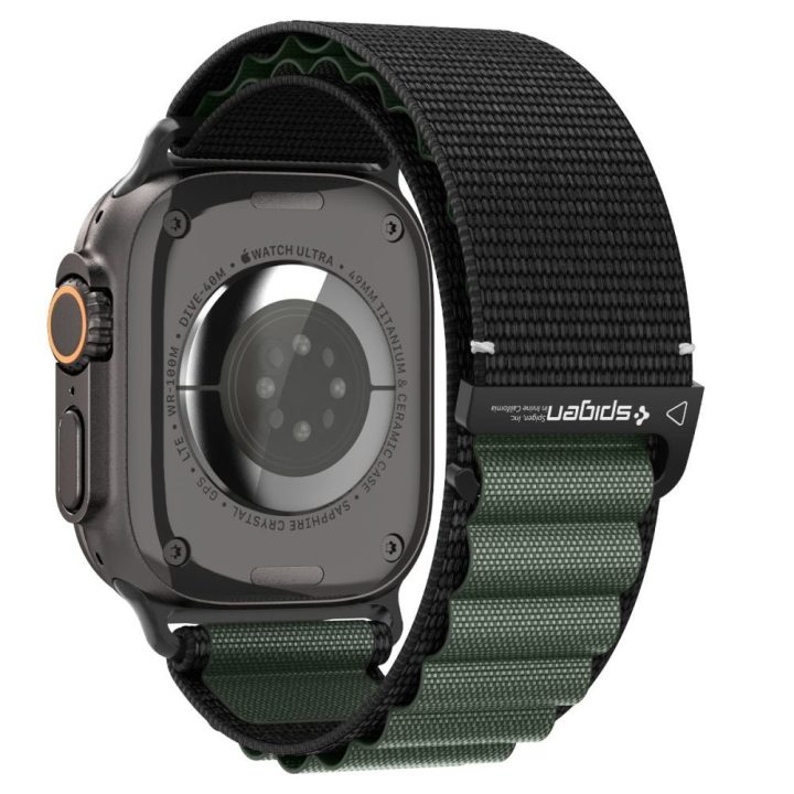 Išmaniojo laikrodžio dirželis Apple Watch 44–49 mm juodas ir žalias Spigen