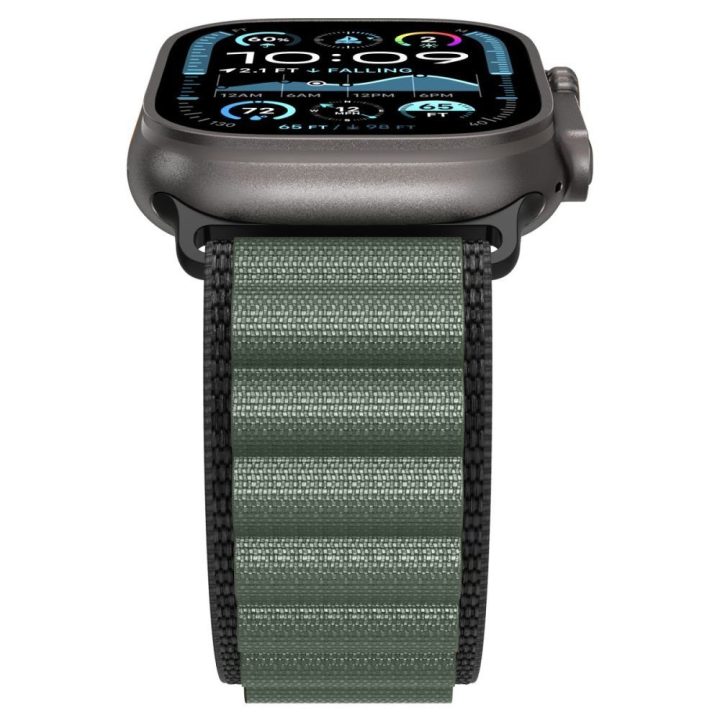 Išmaniojo laikrodžio dirželis Apple Watch 44–49 mm juodas ir žalias Spigen