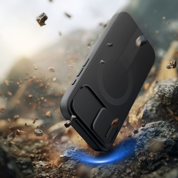 Telefono dėklas iPhone 16e juodas Kevlar MagSafe