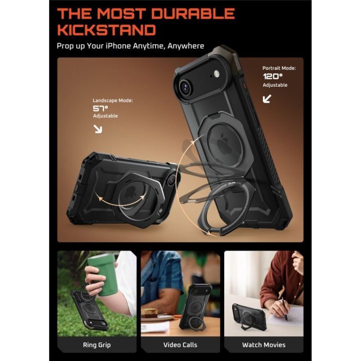 Telefono dėklas iPhone 17 juodas MagSafe Supcase