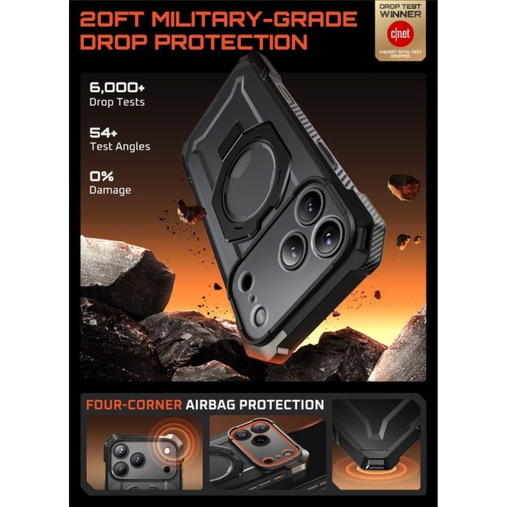 Telefono dėklas iPhone 17 Pro Max juodas MagSafe Supcase