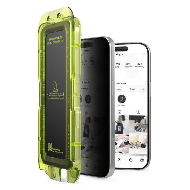 Grūdintas stiklas iPhone 17 Pro Max privatumo 2 vnt. Ringke