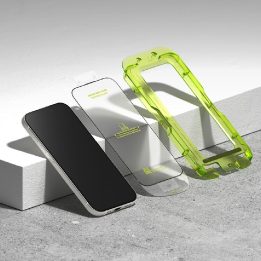 Grūdintas stiklas iPhone 17 juodas 2 vnt. Ringke Easy Slide