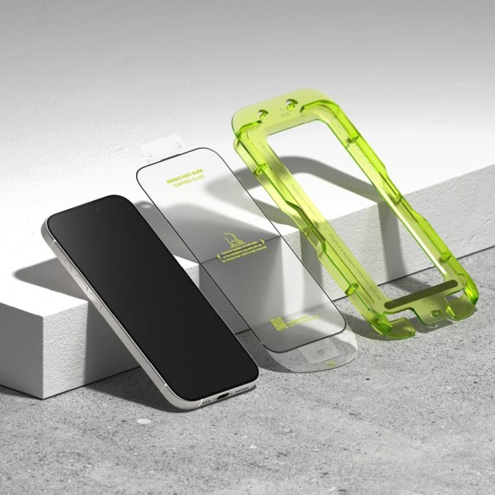 Grūdintas stiklas iPhone 17 juodas 2 vnt. Ringke Easy Slide