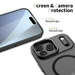 Telefono dėklas iPhone 17 Pro juodas matinis MagSafe