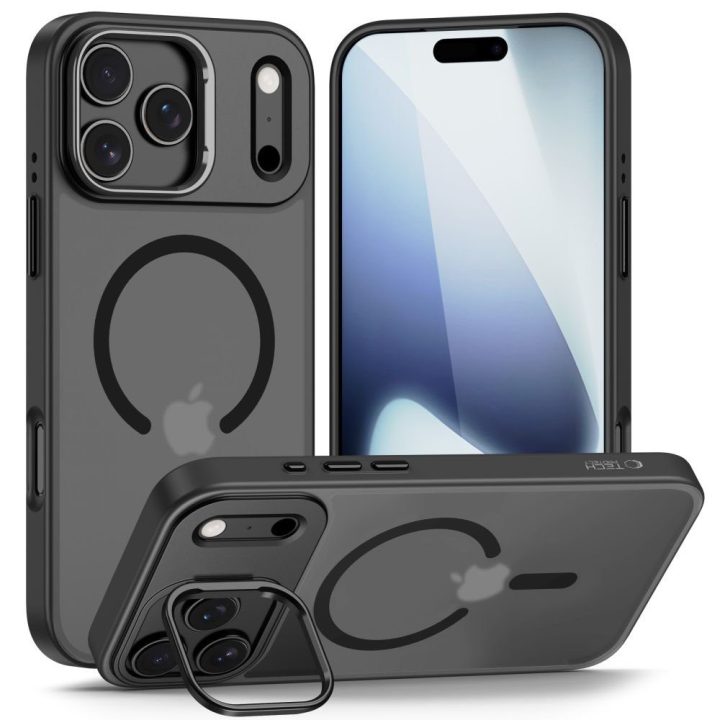 Telefono dėklas iPhone 17 Pro juodas matinis MagSafe