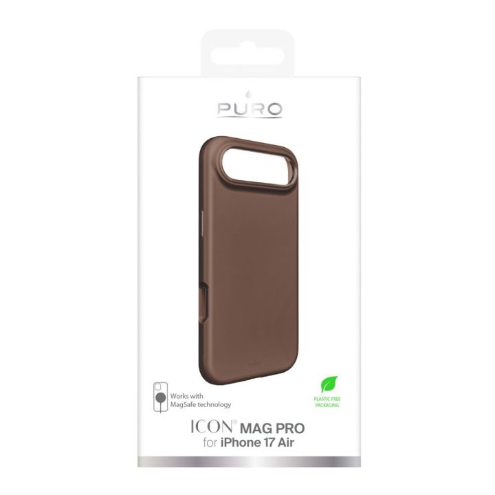 Telefono dėklas iPhone 17 Air rudas silikonas MagSafe Pure Icon