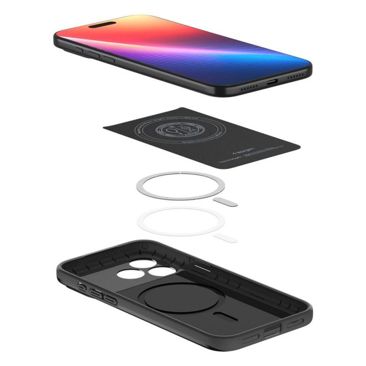 Telefono dėklas iPhone 17 Pro juodas MagSafe Spigen Thin Fit