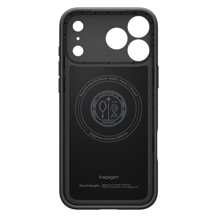 Telefono dėklas iPhone 17 Pro juodas MagSafe Spigen Thin Fit