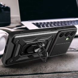 Telefono dėklas Samsung Galaxy A17 juodas su stovu CamShield Pro