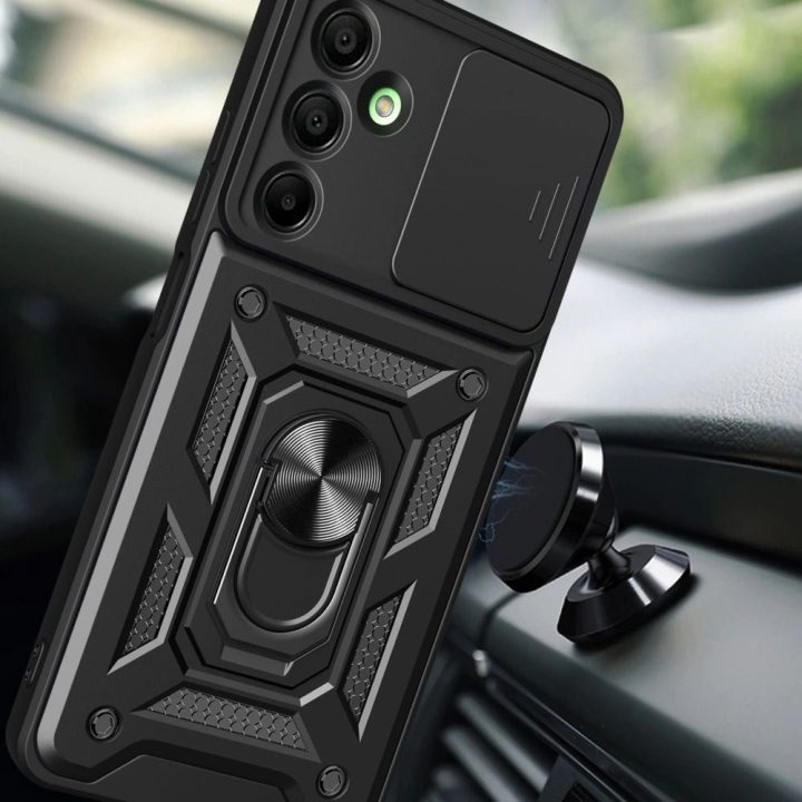 Telefono dėklas Samsung Galaxy A17 juodas su stovu CamShield Pro