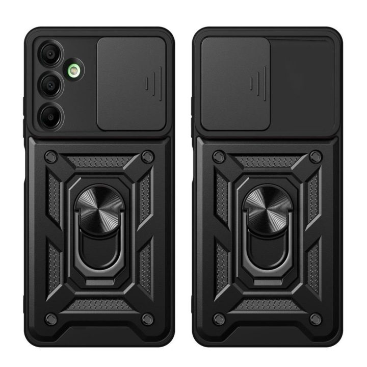 Telefono dėklas Samsung Galaxy A17 juodas su stovu CamShield Pro