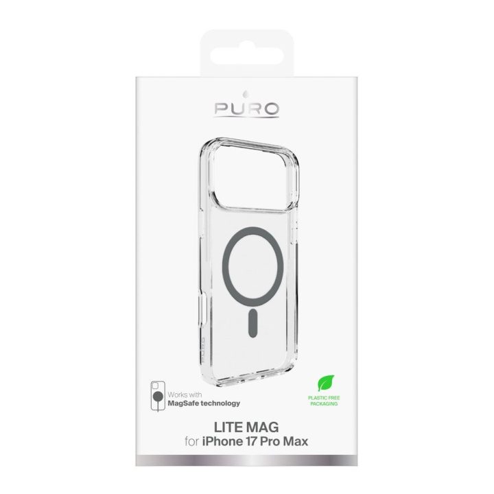 Telefono dėklas iPhone 17 Pro Max skaidrus MagSafe Puro
