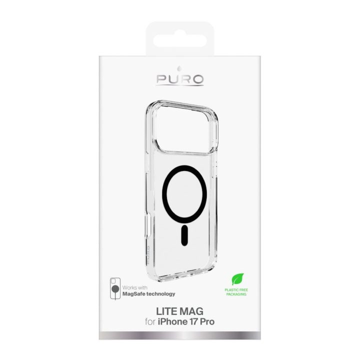 Telefono dėklas iPhone 17 Pro skaidrus MagSafe Puro