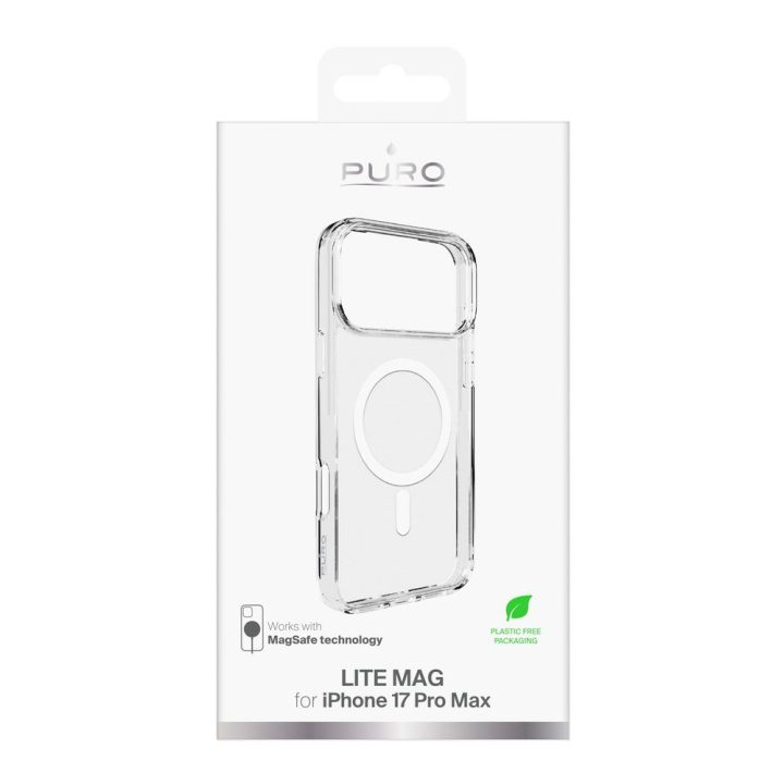 Telefono dėklas iPhone 17 Pro Max skaidrus MagSafe Puro