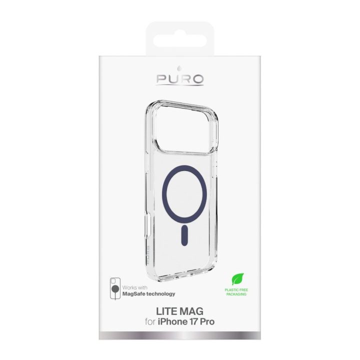Telefono dėklas iPhone 17 Pro skaidrus MagSafe Puro