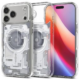 Telefono dėklas iPhone 17 Pro skaidrus MagSafe Spigen