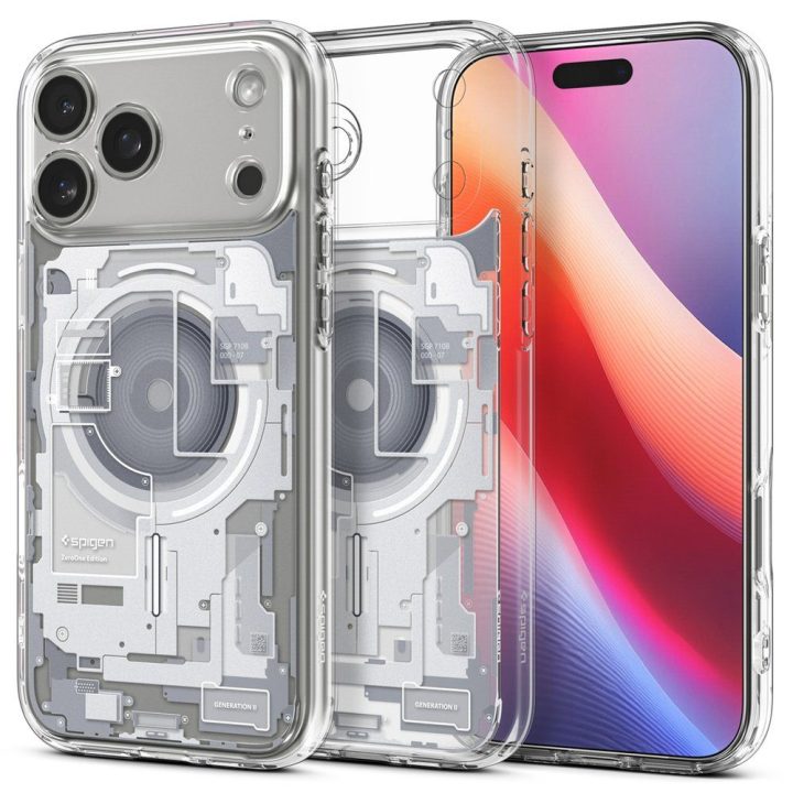Telefono dėklas iPhone 17 Pro skaidrus MagSafe Spigen