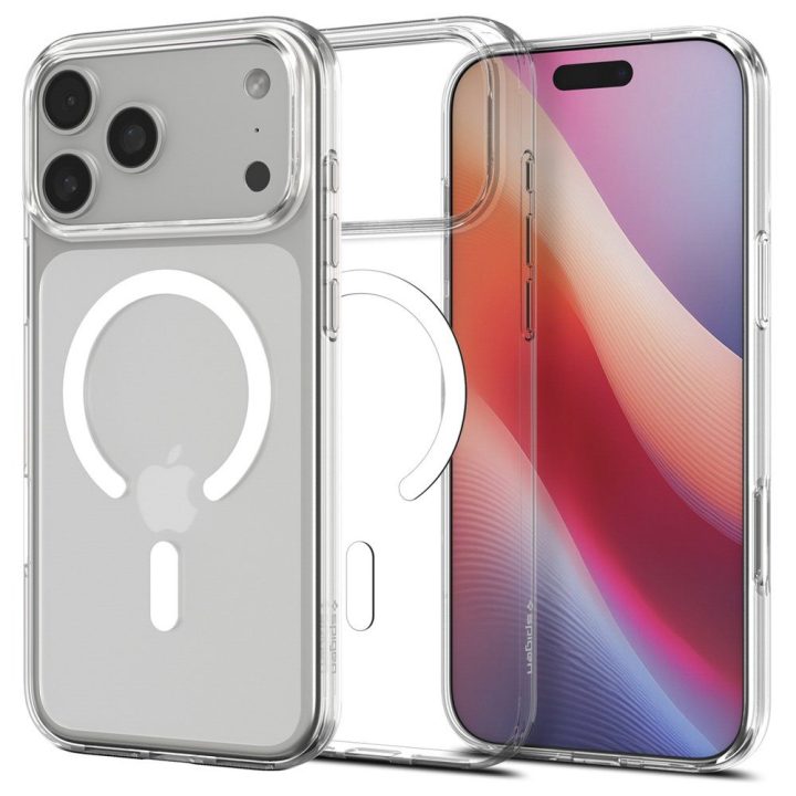 Telefono dėklas iPhone 17 Pro Max skaidrus su MagSafe Spigen