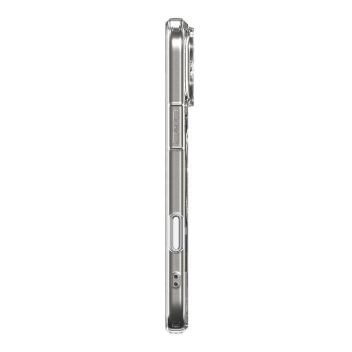 Telefono dėklas iPhone 17 Pro Max skaidrus baltas MagSafe Spigen