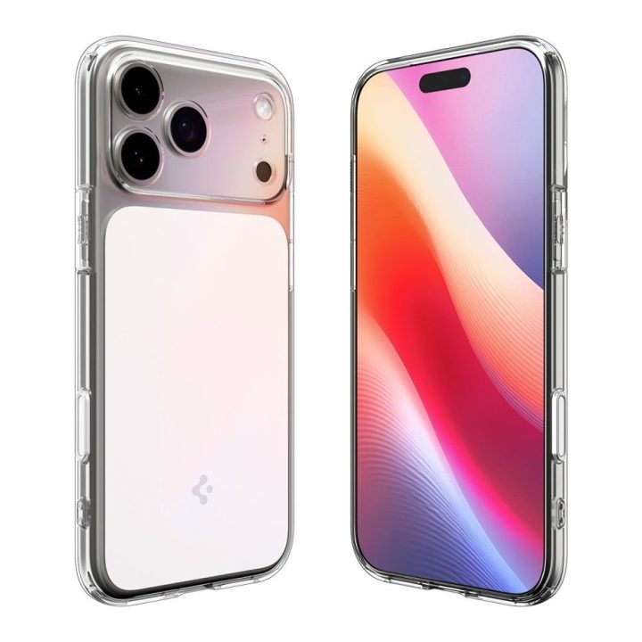 Telefono dėklas iPhone 17 Pro Max skaidrus baltas MagSafe Spigen