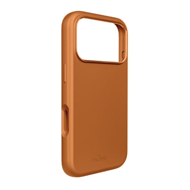 Telefono dėklas iPhone 17 Pro oranžinis silikoninis MagSafe Puro