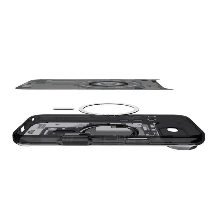Telefono dėklas iPhone 17 juodas MagSafe Spigen Ultra Hybrid Zero One