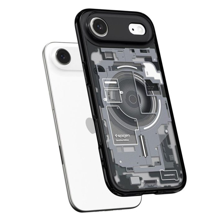 Telefono dėklas iPhone 17 juodas MagSafe Spigen Ultra Hybrid Zero One