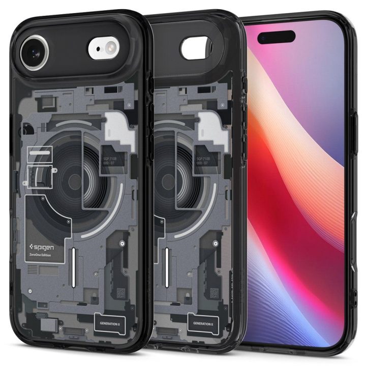 Telefono dėklas iPhone 17 juodas MagSafe Spigen Ultra Hybrid Zero One