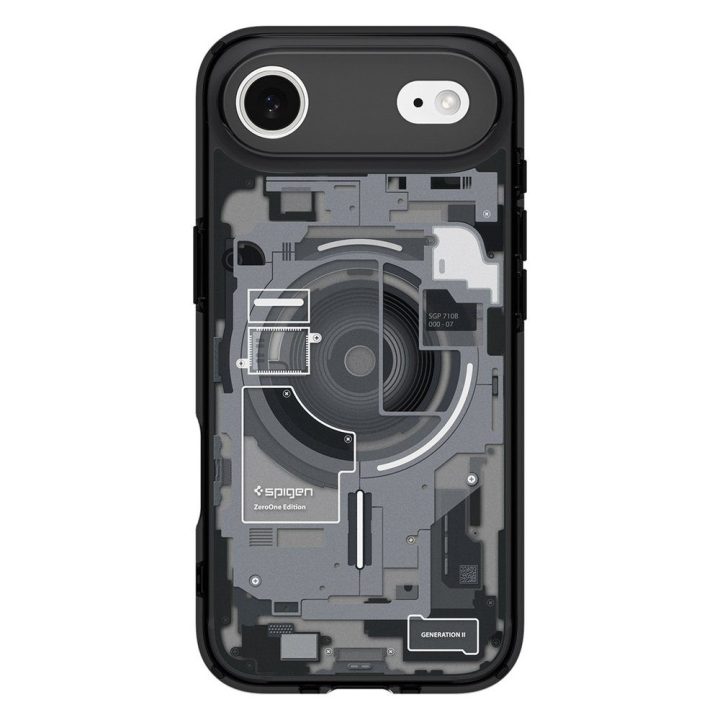 Telefono dėklas iPhone 17 juodas MagSafe Spigen Ultra Hybrid Zero One