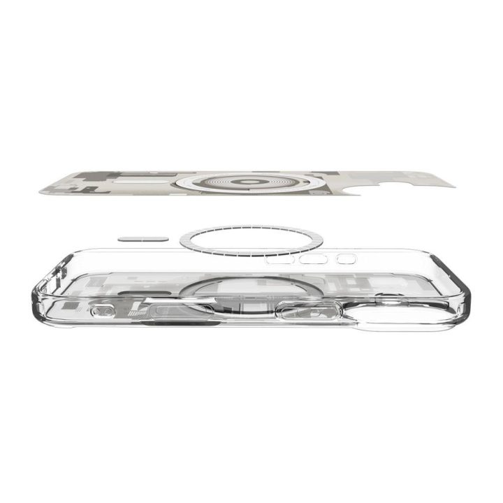 Telefono dėklas iPhone 17 skaidrus MagSafe Spigen Ultra Hybrid Zero One