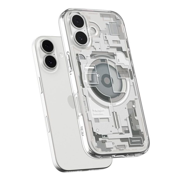 Telefono dėklas iPhone 17 skaidrus MagSafe Spigen Ultra Hybrid Zero One