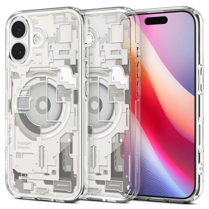Telefono dėklas iPhone 17 skaidrus MagSafe Spigen Ultra Hybrid Zero One