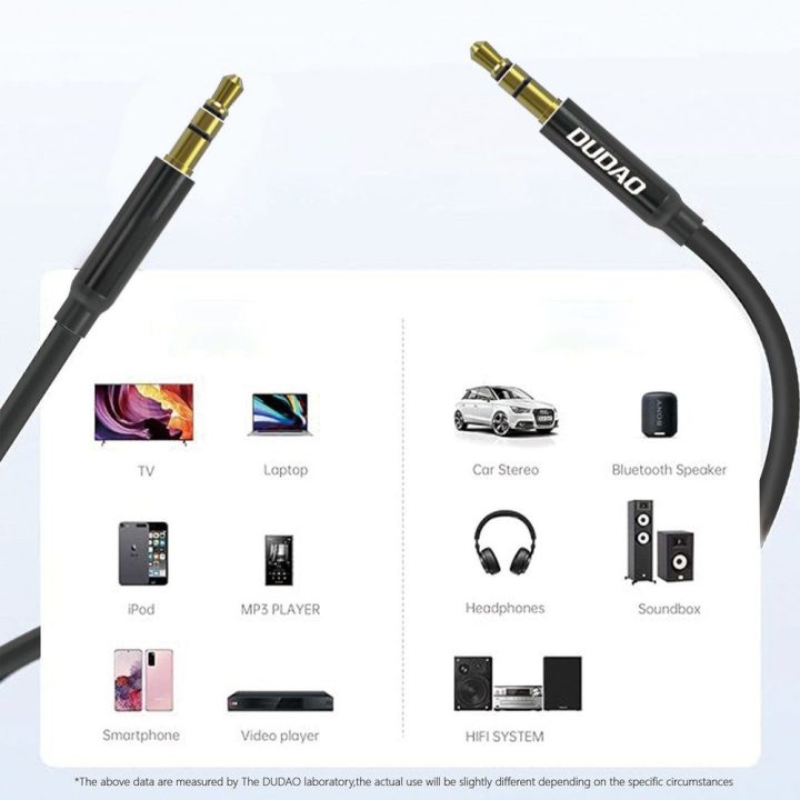 AUX laidas 3,5 mm stereo 1 m juodas L12S