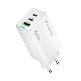 Kroviklis 65 W GaN su USB-C kabeliu baltas
