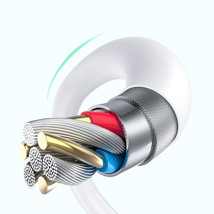 Kroviklis 65 W GaN su USB-C kabeliu baltas