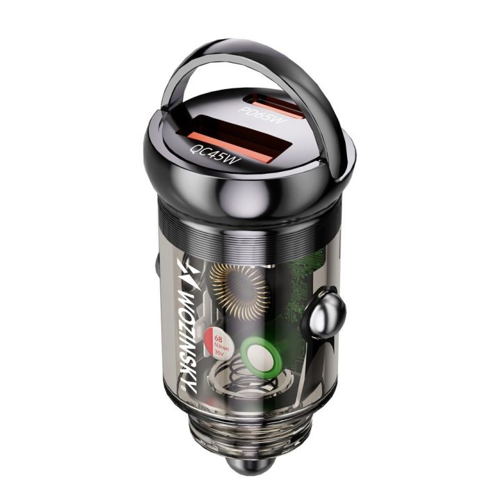 Automobilinis kroviklis 65 W USB-C PD / USB-A QC 3.0 juodas