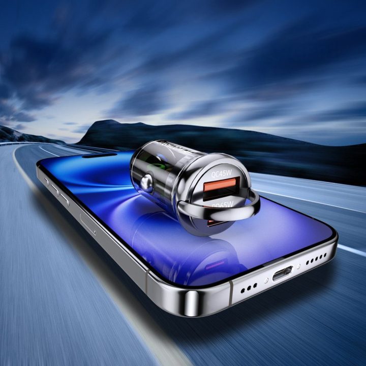 Automobilinis kroviklis 65 W USB-C PD / USB-A QC 3.0 juodas