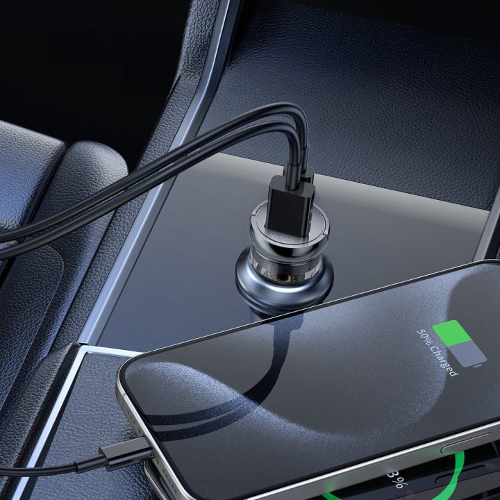 Automobilinis kroviklis 65 W USB-C PD / USB-A QC 3.0 juodas