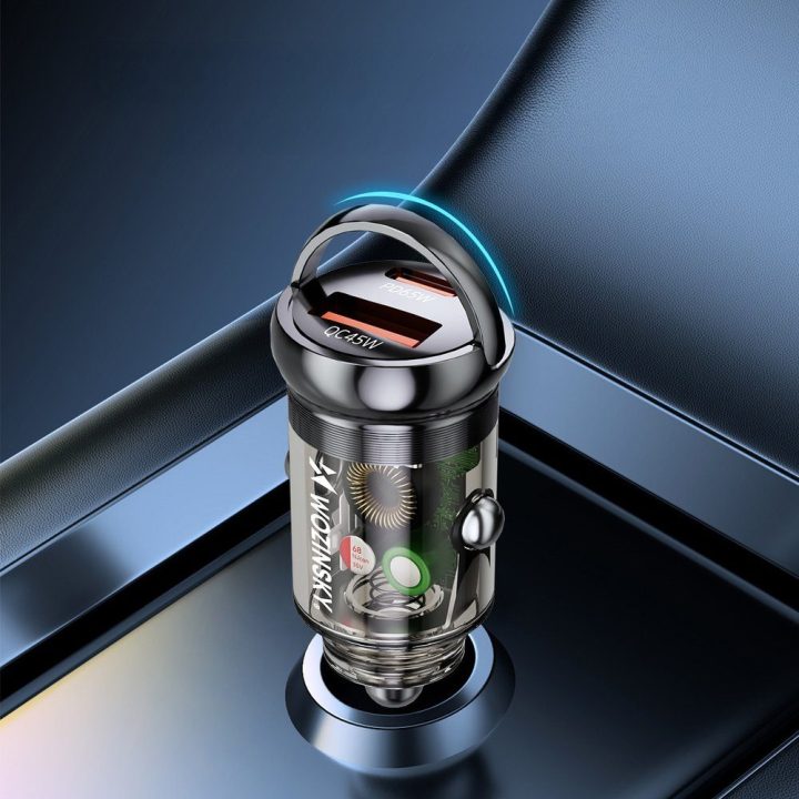 Automobilinis kroviklis 65 W USB-C PD / USB-A QC 3.0 juodas