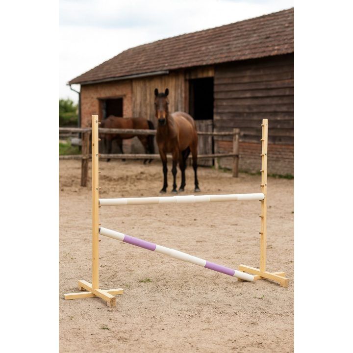 Šuolių kliūtis Hobby Horse smėlio ir šviesiai violetinė 160×120 cm