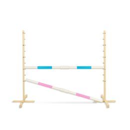 Šuolių kliūtis Hobby Horse 160×120 cm su dviem kartelėmis mėlyna ir rožinė