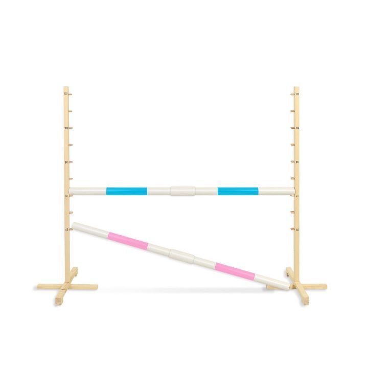 Šuolių kliūtis Hobby Horse 160×120 cm su dviem kartelėmis mėlyna ir rožinė