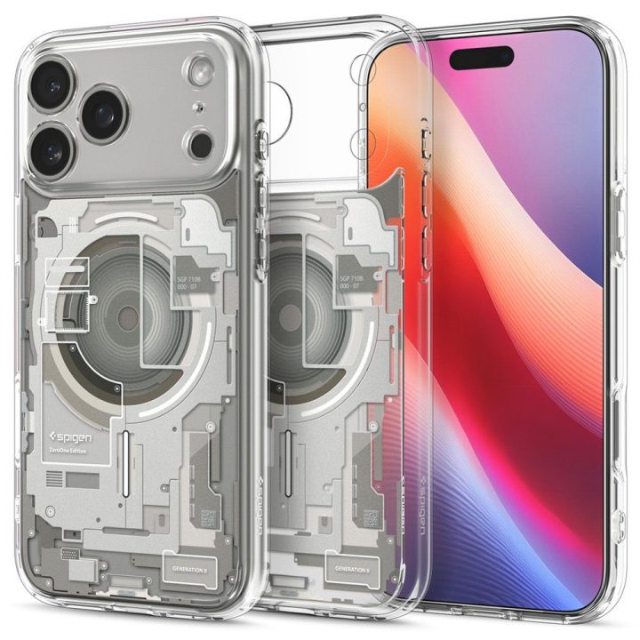 Telefono dėklas iPhone 17 Pro skaidrus MagSafe Spigen Zero One