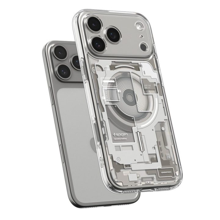 Telefono dėklas iPhone 17 Pro skaidrus MagSafe Spigen Zero One