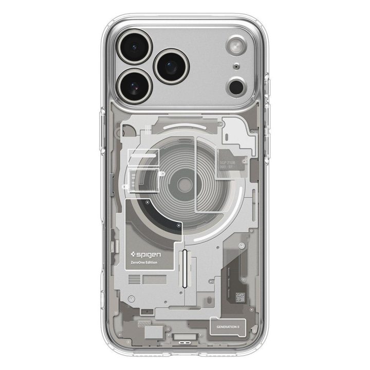 Telefono dėklas iPhone 17 Pro skaidrus MagSafe Spigen Zero One